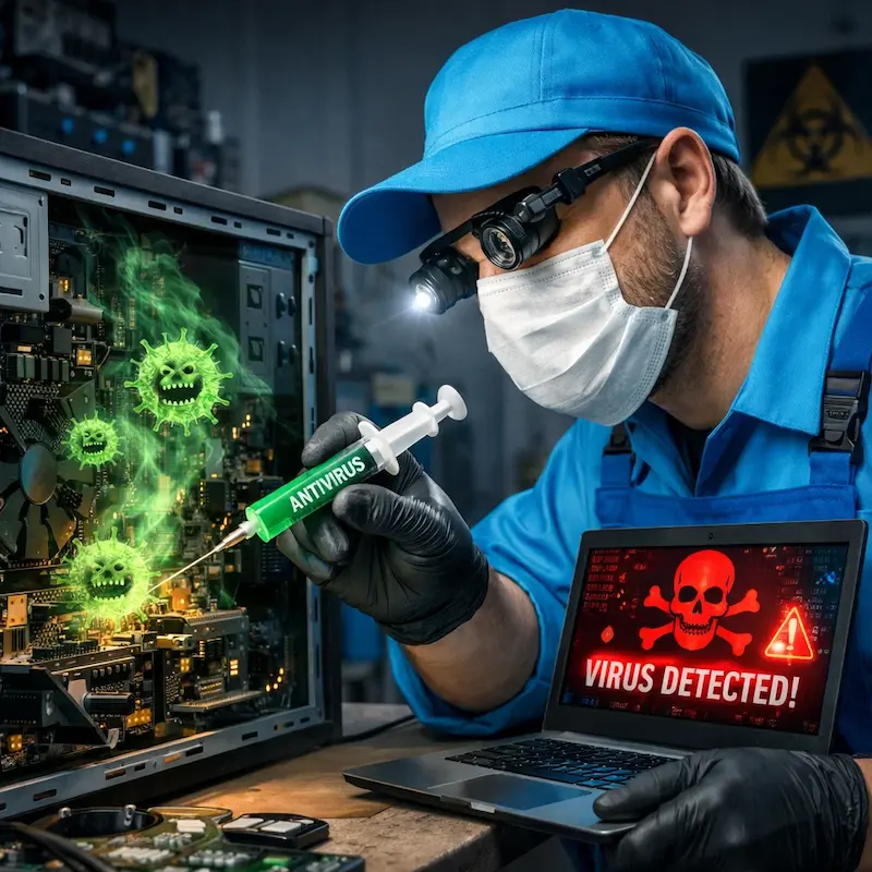 Лечение компьютера от вирусов в Ростове на Дону на дому